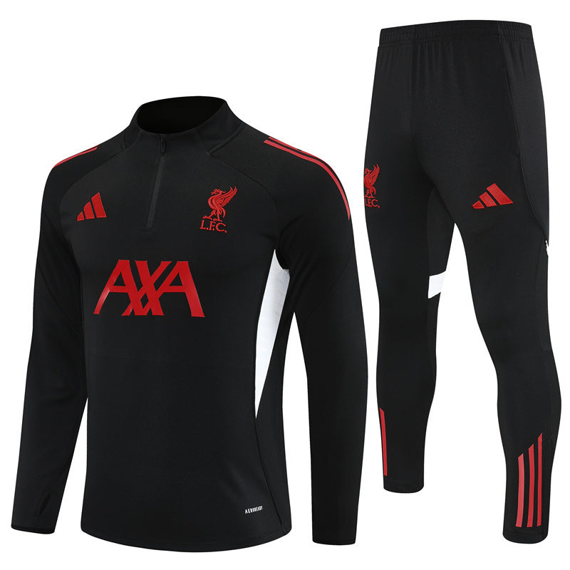 Liverpool trainingspak 2025/26 zwart met 1/4 rits