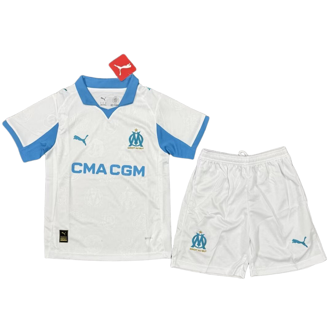 Olympique Marseille 2025/26 thuistenue kinderset 