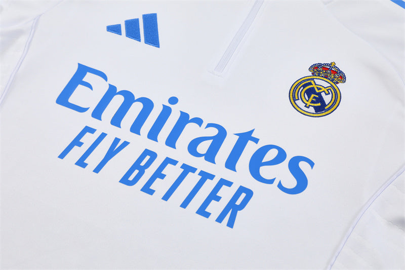 Real Madrid 2025/26 Tracksuit White 1/4 Zip