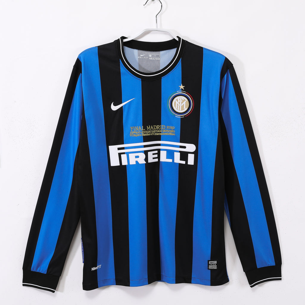 Inter Milan 2009/10 Retro Thuisshirt UCL long sleeve