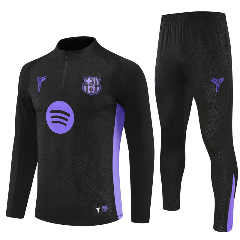 FC Barcelona x Mamba 2025/26 trainingspak zwart met 1/4 rits