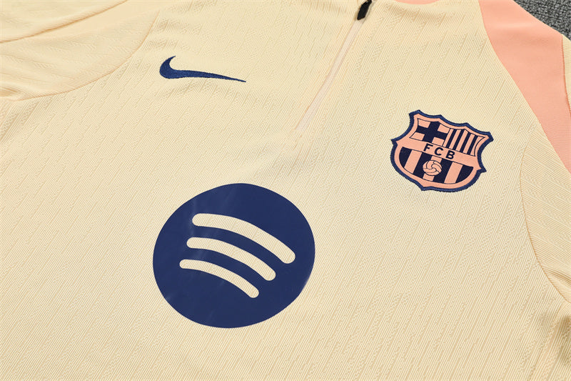 FC Barcelona trainingspak 2025/26 Crème met 1/4 rits